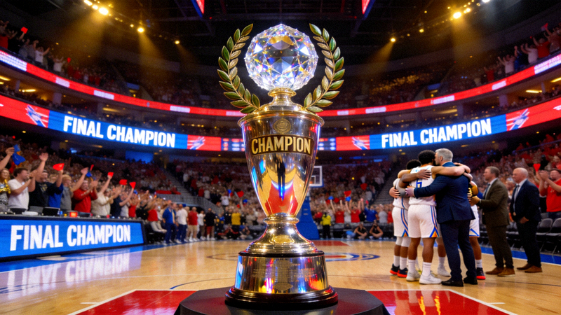 总决赛冠军奖杯与赛场全景展示